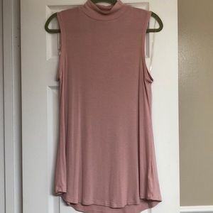 Blush mock neck knitted tank